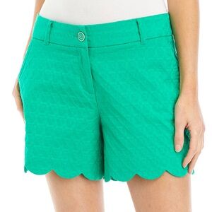 Crown & Ivy Emerald green  Scalloped Hem Shorts 12 GUC